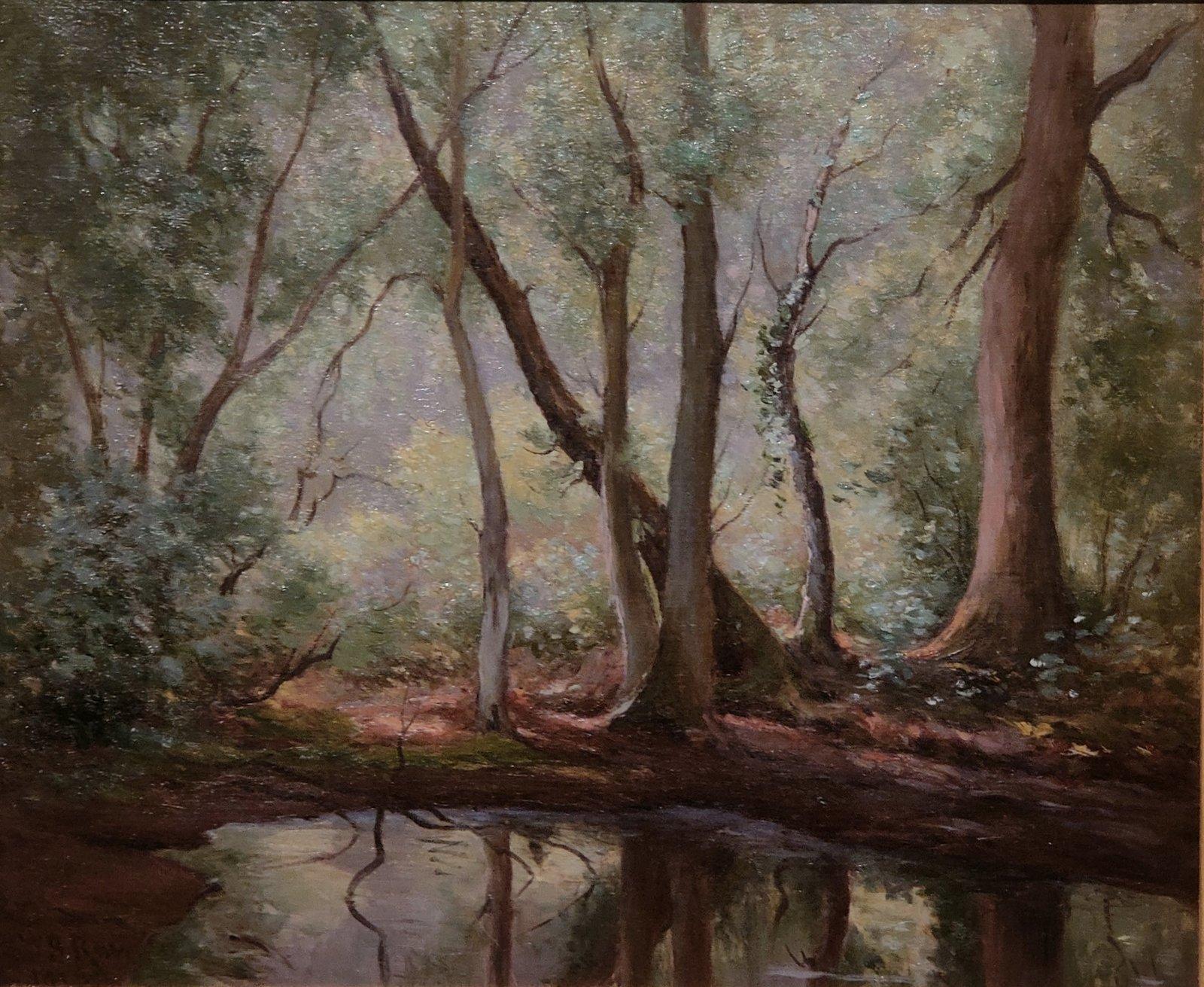 Peinture à l'huile The Woodland Pool de William B Rowe  en vente 1