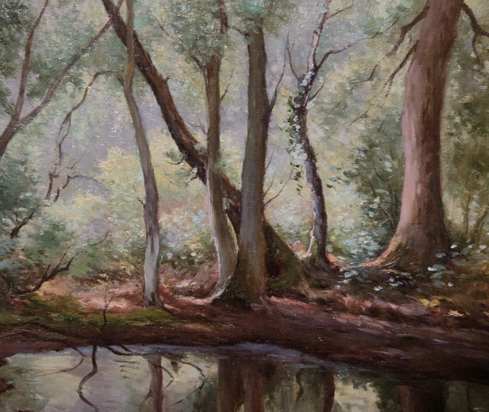 Peinture à l'huile The Woodland Pool de William B Rowe  en vente 3