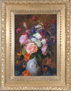 Roses and Chrysanthemums in a Vase