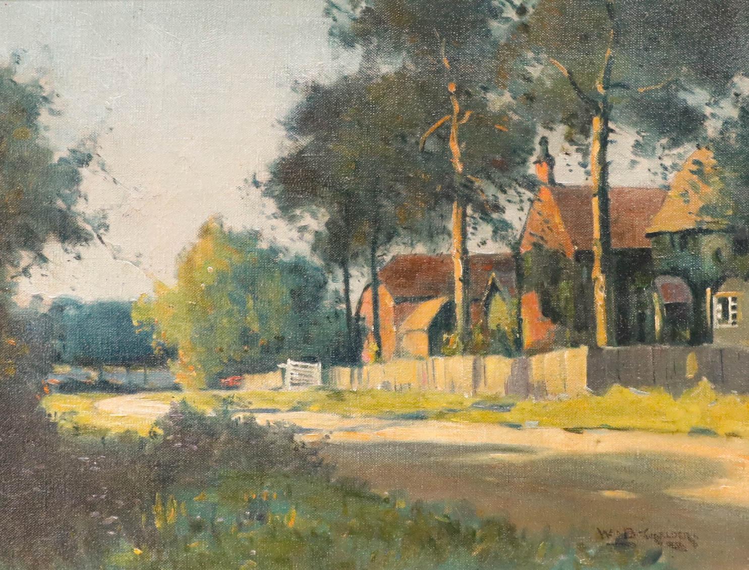 William Bagnall Gelder (1869-1929) - Öl, Country Lane's bei Sonnenuntergang im Angebot 1