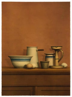 Still Life with Eggs, Candlesticks and Bowls