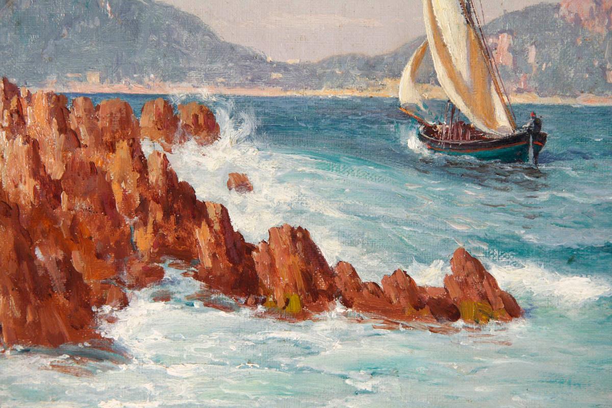 Raffinato pittore marino americano del XIX secolo.  Qualità da museo e ottime condizioni 