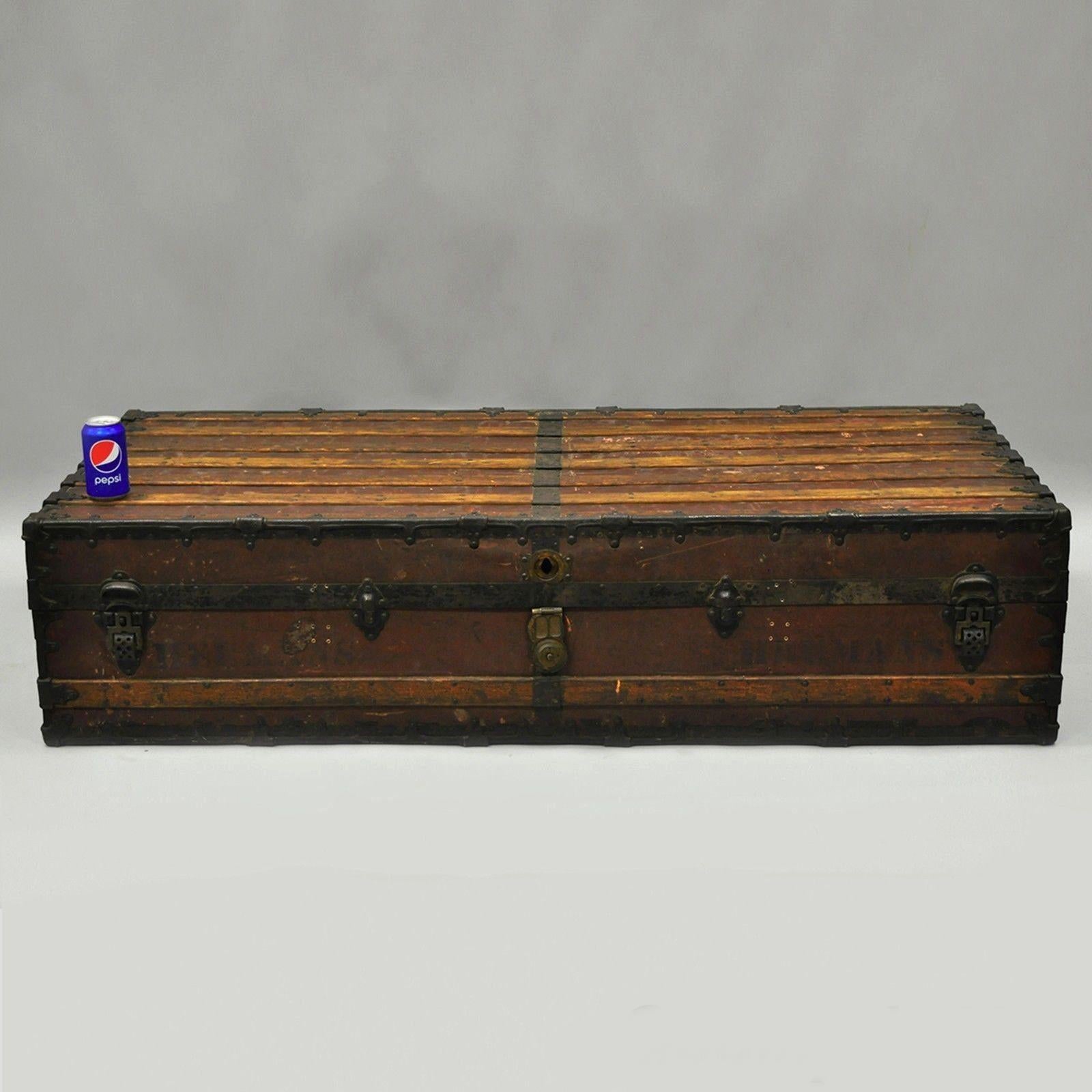 Item: Huge Antique William Bal extralarge trunk. Front of trunk looks to read 