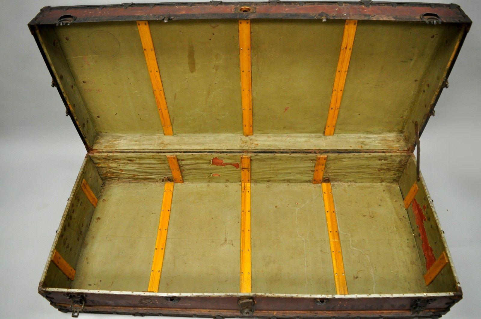 American William BaL 61 XL Luggage Suitcase Steamer Trunk Wood Slat Chest Heumans Houdini