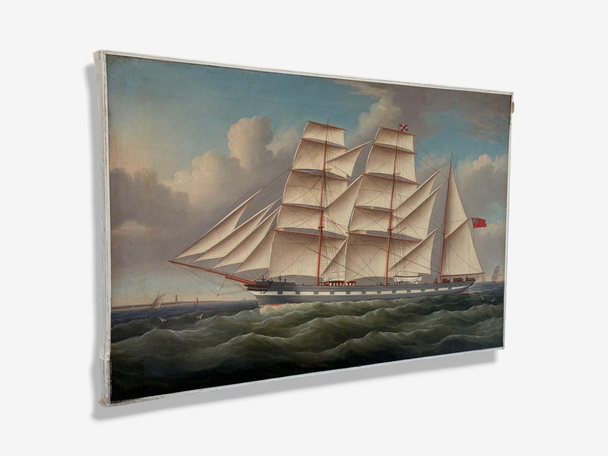 William Ball Spencer, Oil on Canvas, Seascape Painting, British, 19th C. In Good Condition For Sale In Manhasset, NY