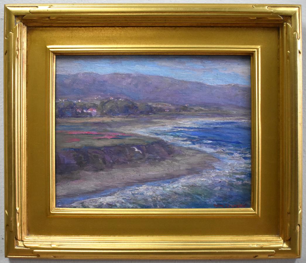  William Ballantine Dorsey Landscape Painting - "EARLY SANTA BARBARA" CALIFORNIA ARTIST FRAMED 17.5 X 20.5