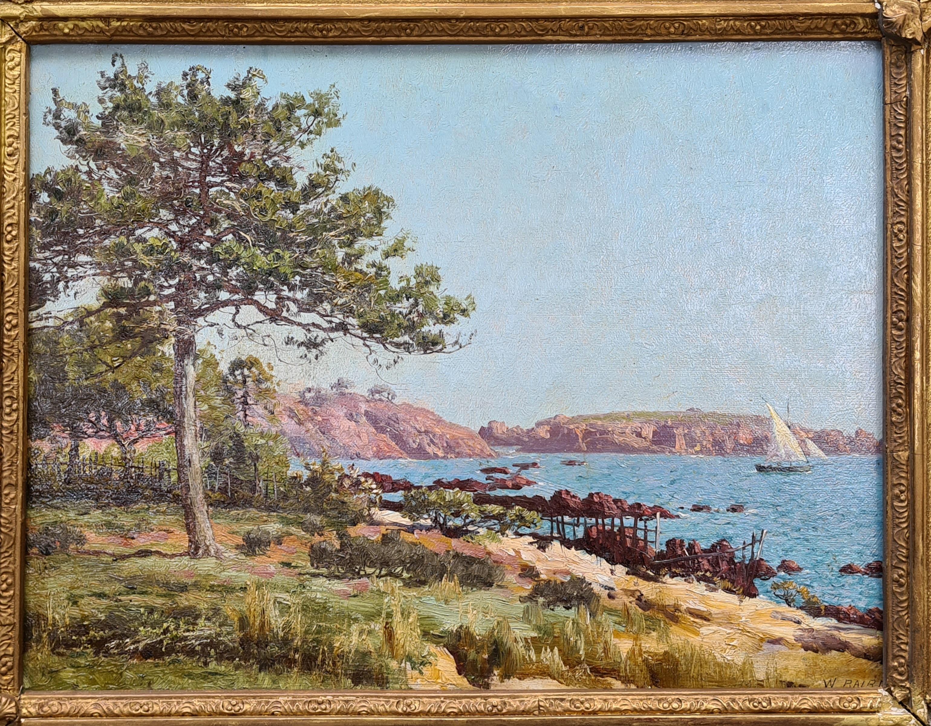 William Baptiste Baird Landscape Painting - 19th Century View, Les Roches Rouges and Coast at Agay in the South of France.