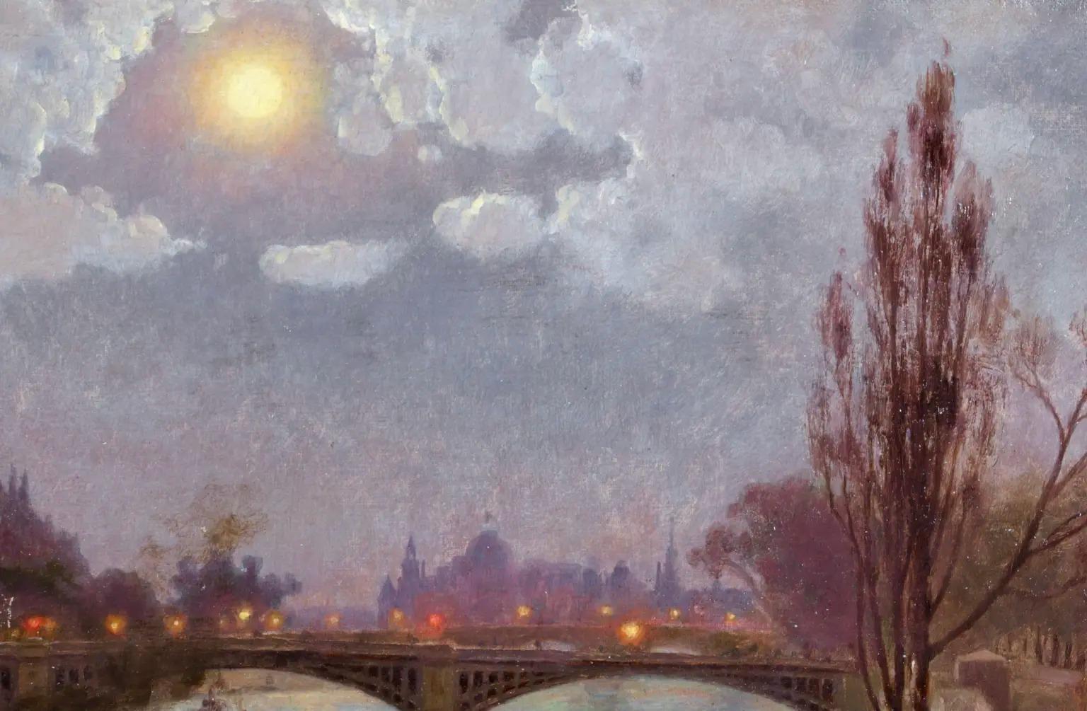 On the Seine - Peinture à l'huile impressionniste de paysage fluvial de William Baird 2