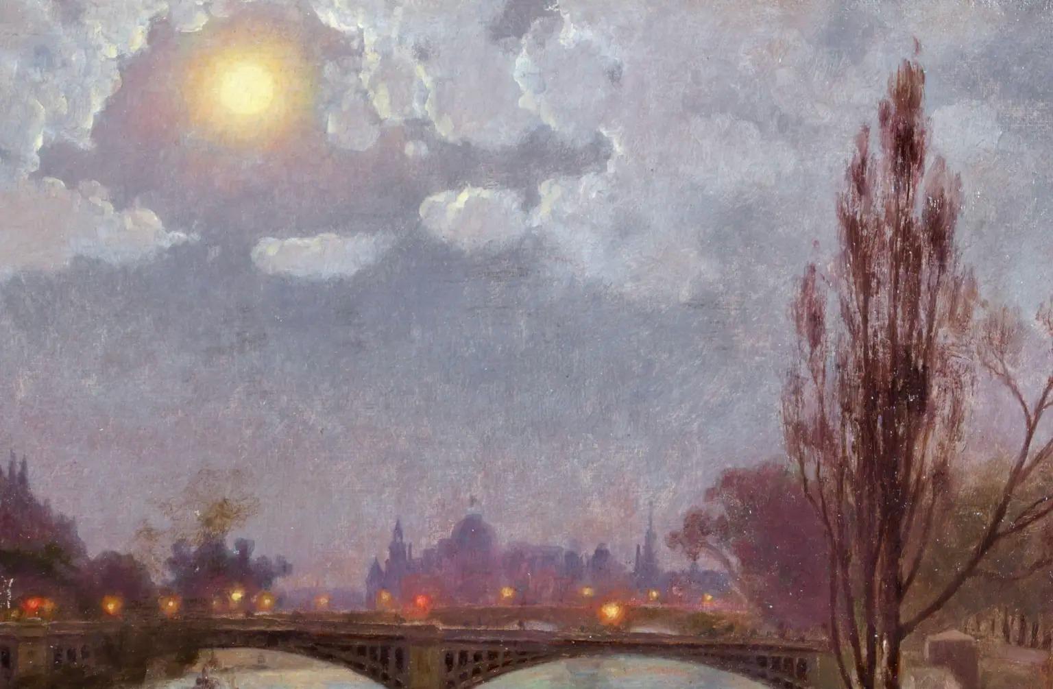 En el Sena - Paisaje fluvial impresionista Pintura al óleo de William Baird 2