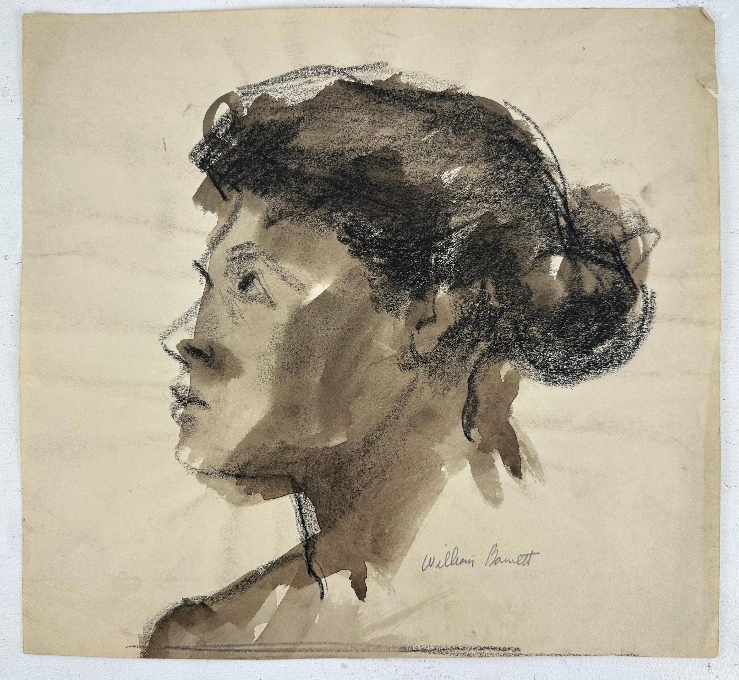 William Barnett Portrait Painting - Portrait of a Woman
