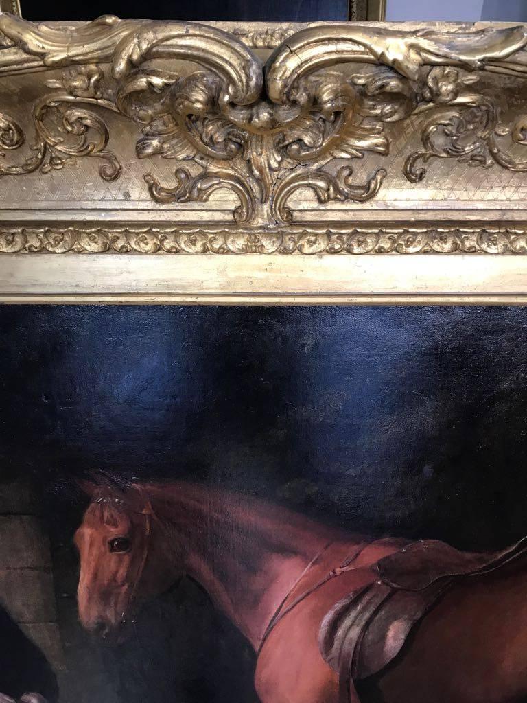 Enormous and beautiful early 19th Century painting of a Master, Hunter and Hound - Old Masters Painting by William Barraud