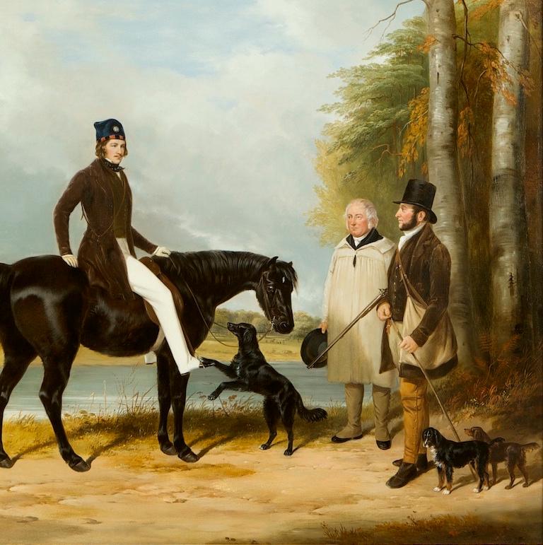 Richard Crawshay von Ottershaw Park Ein englisches Pferdeporträt aus dem 19. Jahrhundert (Beige), Animal Painting, von William Barraud