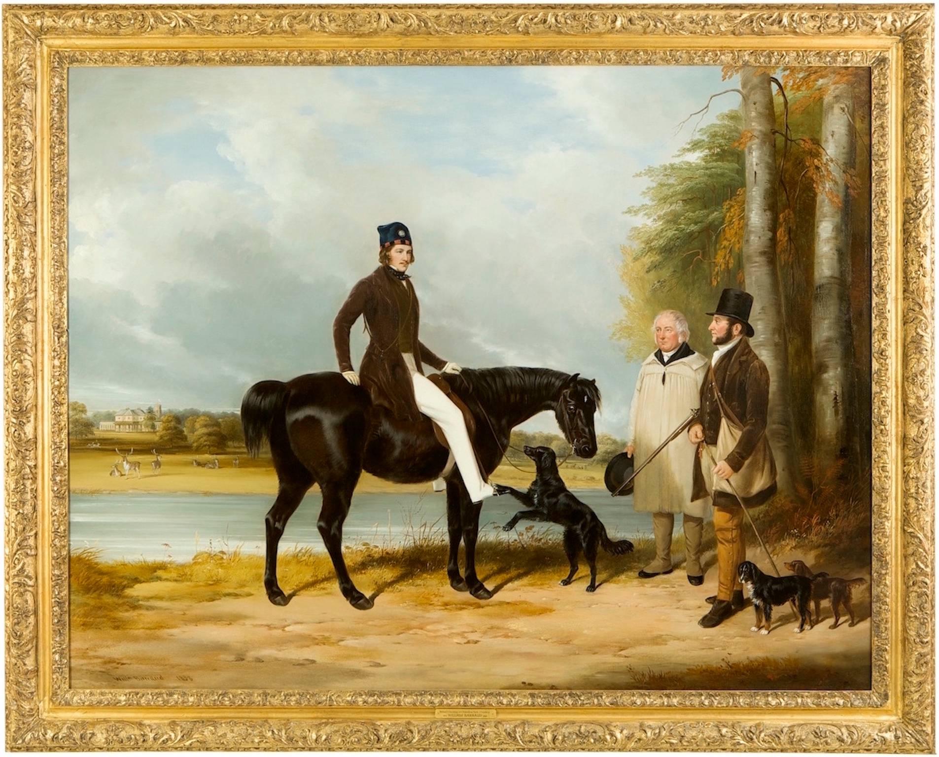 Richard Crawshay of Ottershaw Park An English Equestrian Portrait 19th Century - Painting by William Barraud