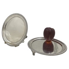 William Bateman Pareja de fuentes / bandejas con pie de plata de ley de 1812