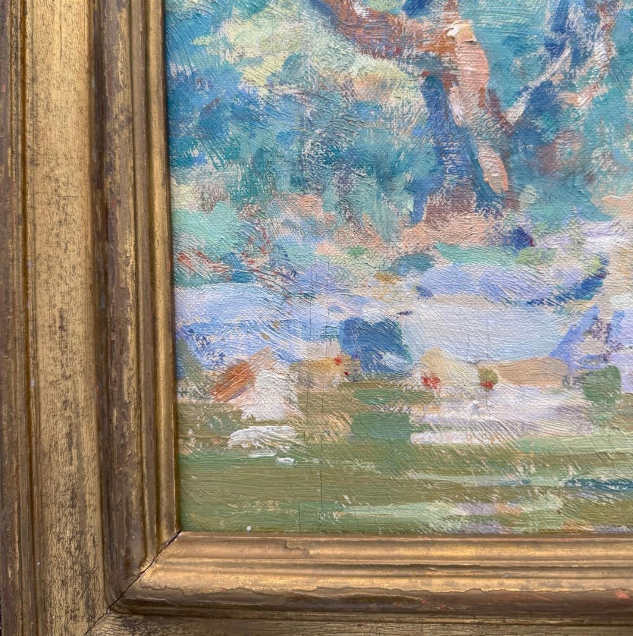 The Rivers Edge - Impressionnisme américain Painting par Closson, William Baxter