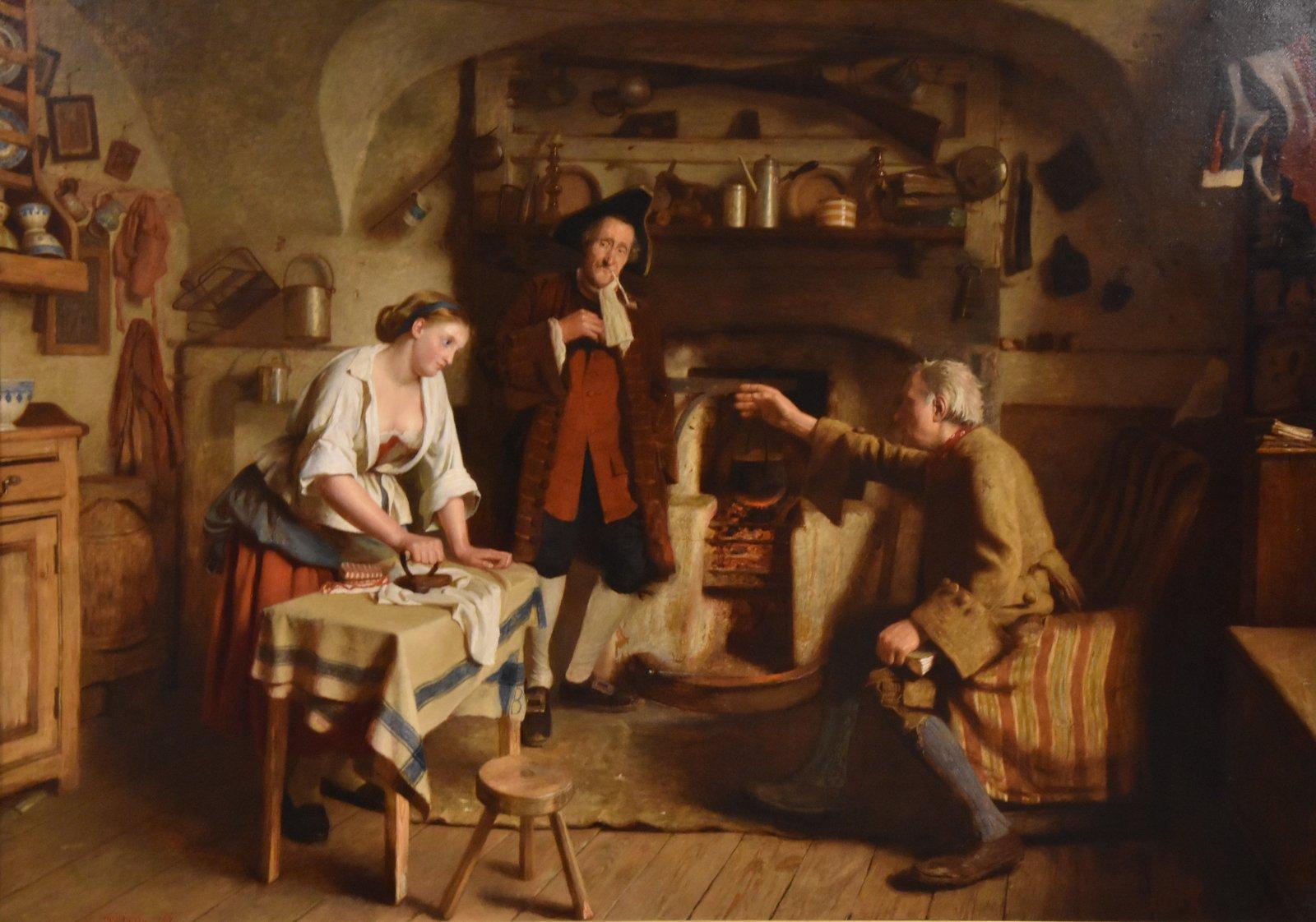 Peinture à l'huile de William Baxter Collier Fyfe « The Laird of Dumbiedyke's Courtship en vente 2