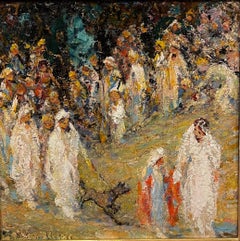 Oil Figurative Painting of People Walking