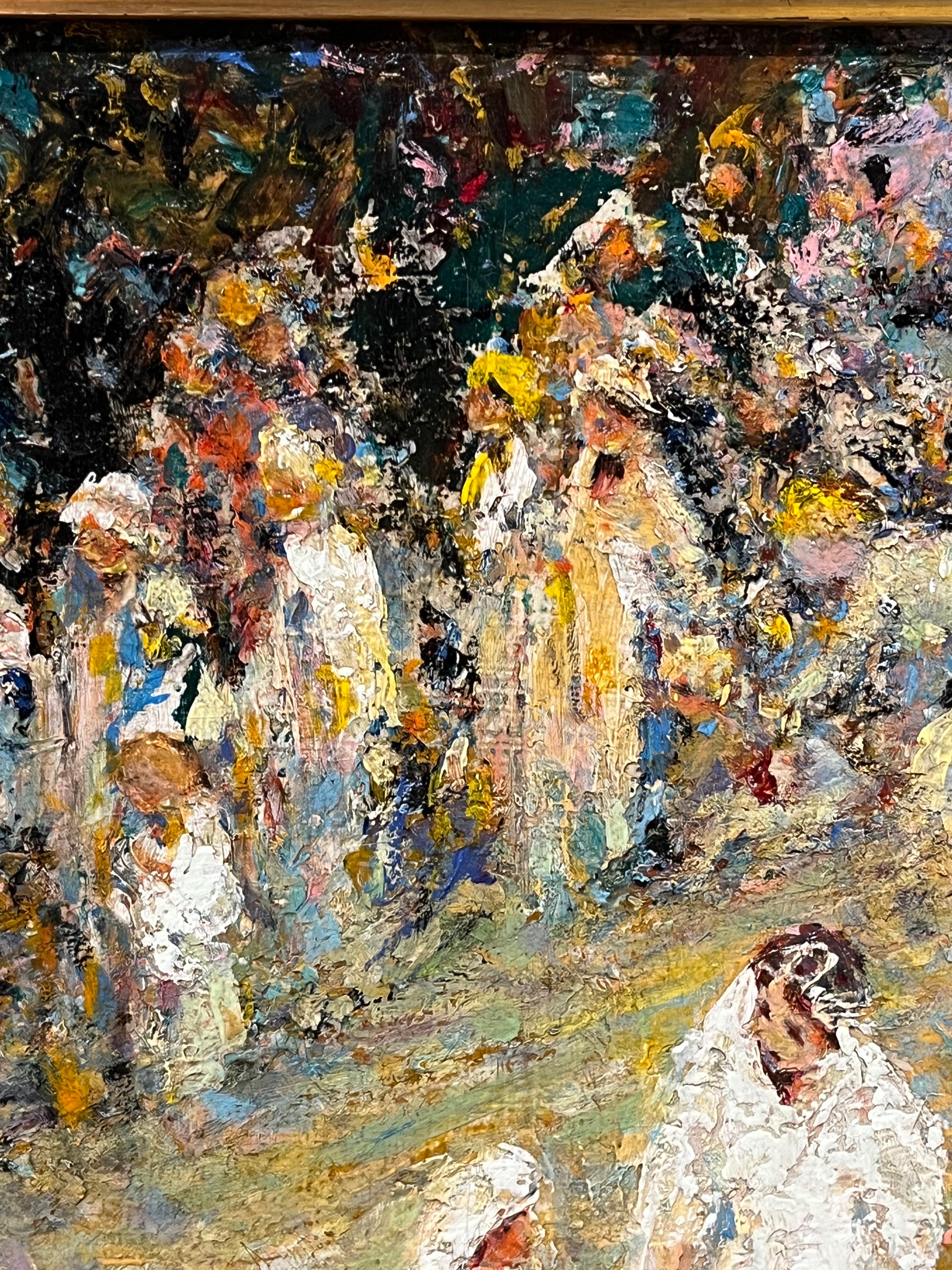Oil Figurative Painting of People Walking For Sale 2