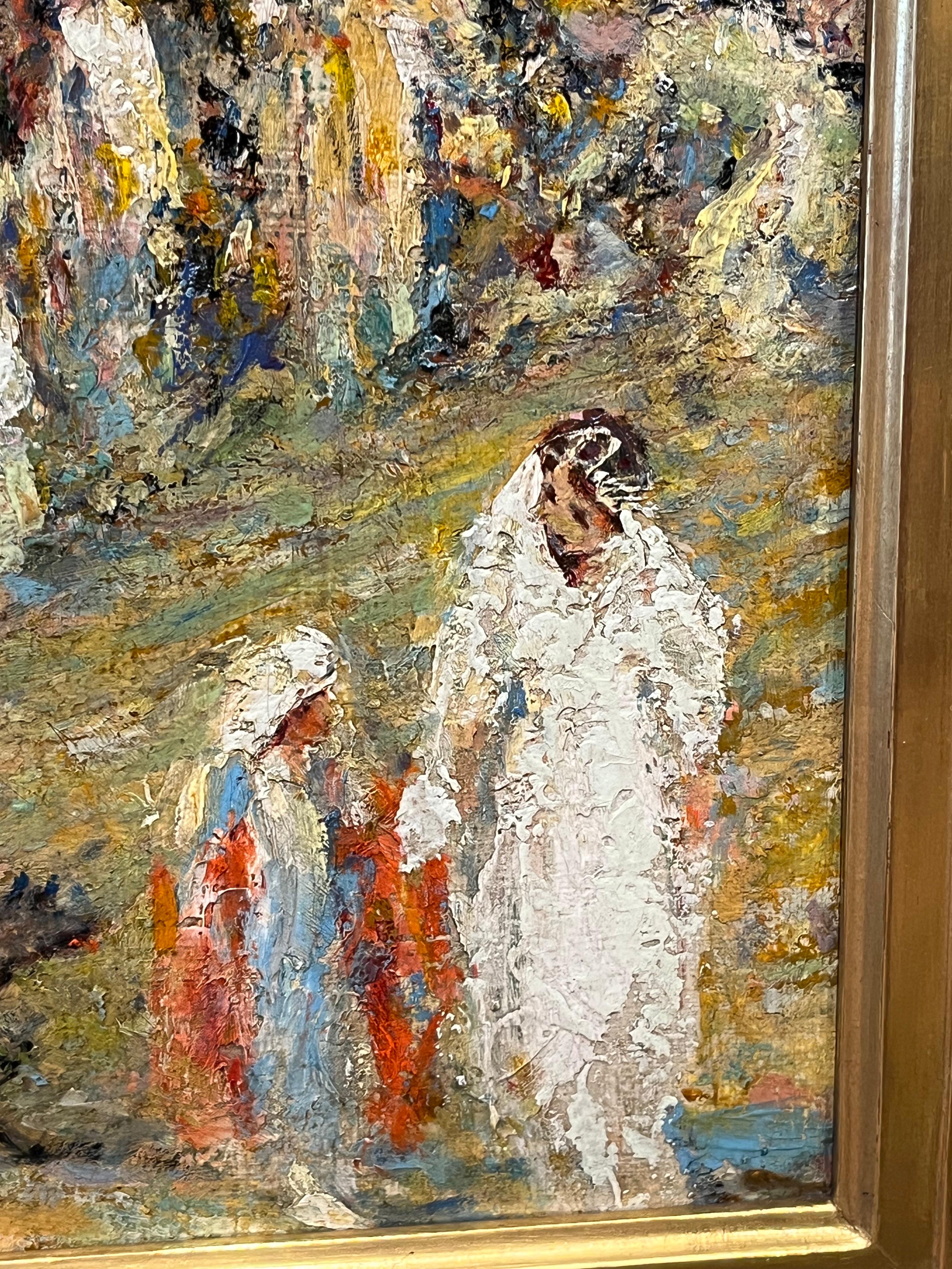 Oil Figurative Painting of People Walking For Sale 4