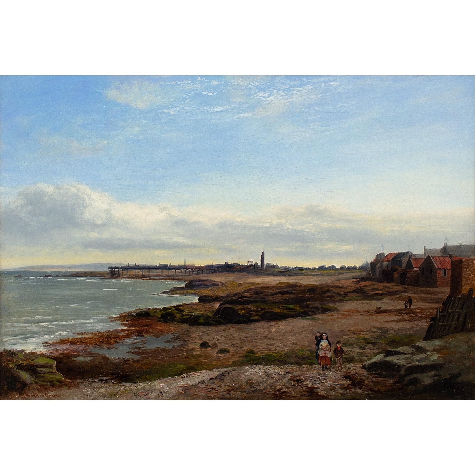 William Beattie Brown RSA, Paysage côtier éclatant, peinture à l'huile 1