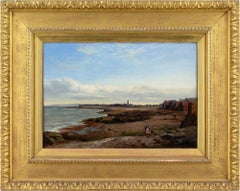 William Beattie Brown RSA, Brisk Coastal Landscape, Oil Painting