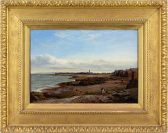 William Beattie Brown RSA, Paysage côtier éclatant, peinture à l'huile