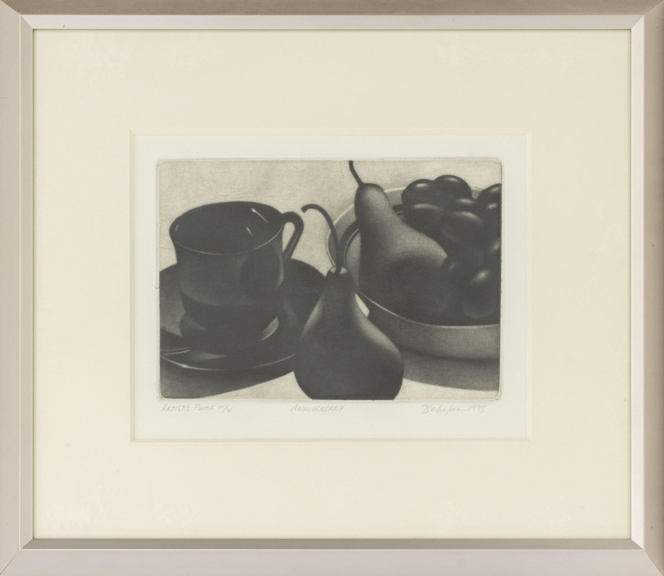 "Anniversary", Still Life Etching on Paper, Artist's Proof, 1995