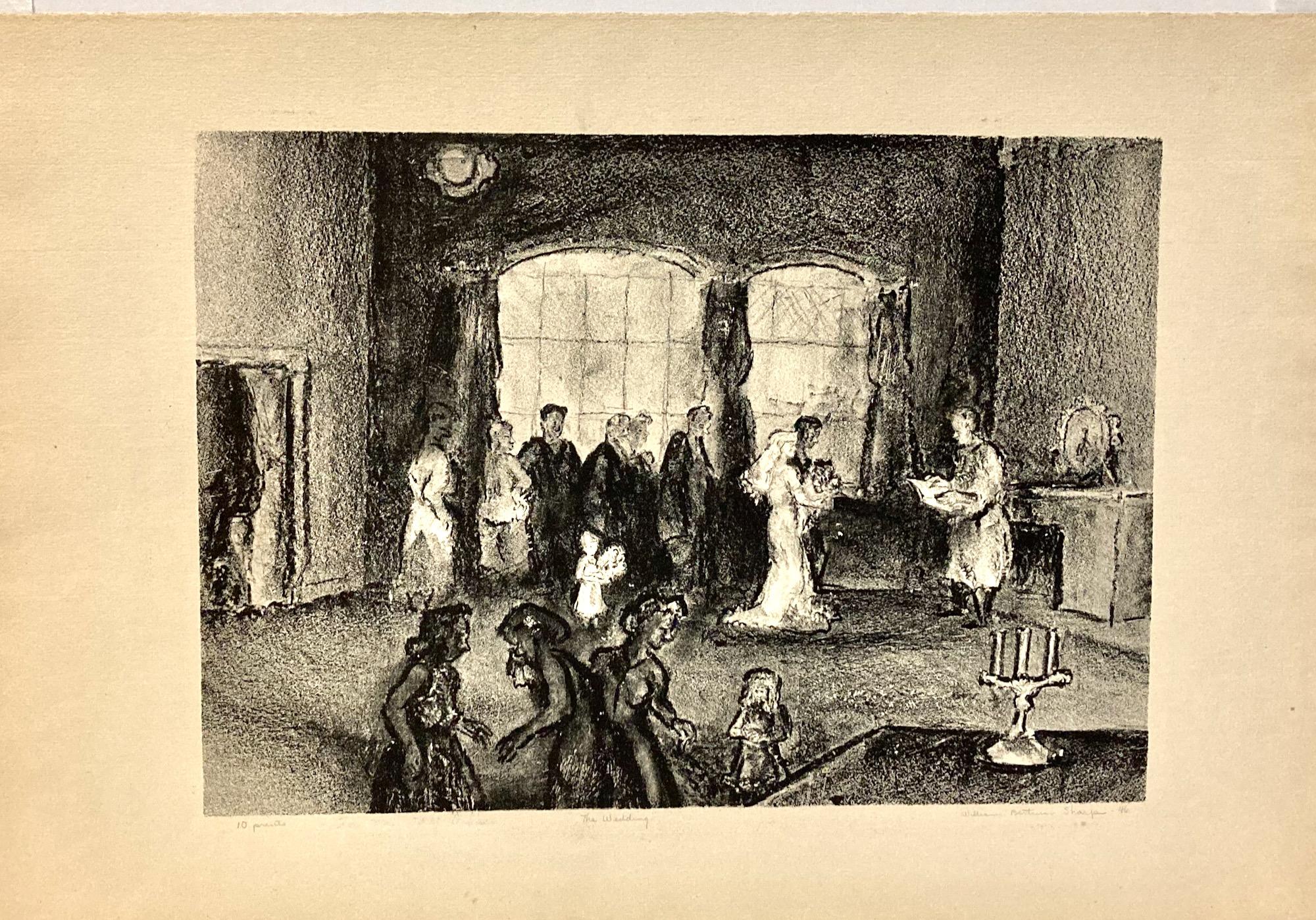 William B. Sharp, The Wedding, 1946, lithograph - American Modern Print by William Bertrum Sharp