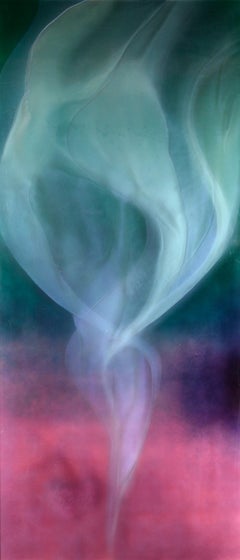 "Sylph #9" - Green, Purple & Blue Smoke Spirit Large Scale Abstract
