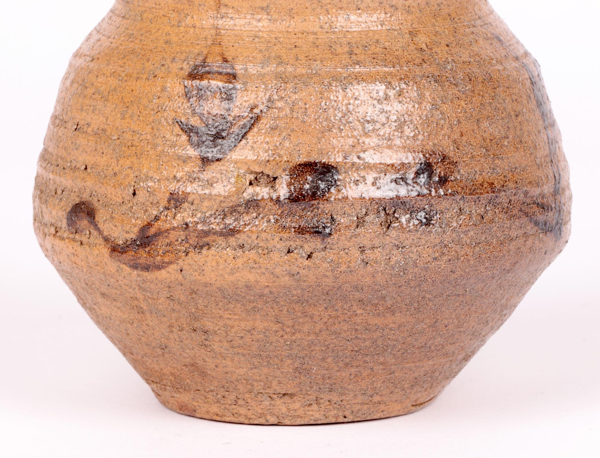 Mid-Century moderno Vaso dipinto Leach Pottery di William Bill Marshall in vendita