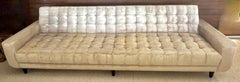 William Billy Haines 122" Biscuit Tufted Ledge Back Sofa in Velvet Upholstery