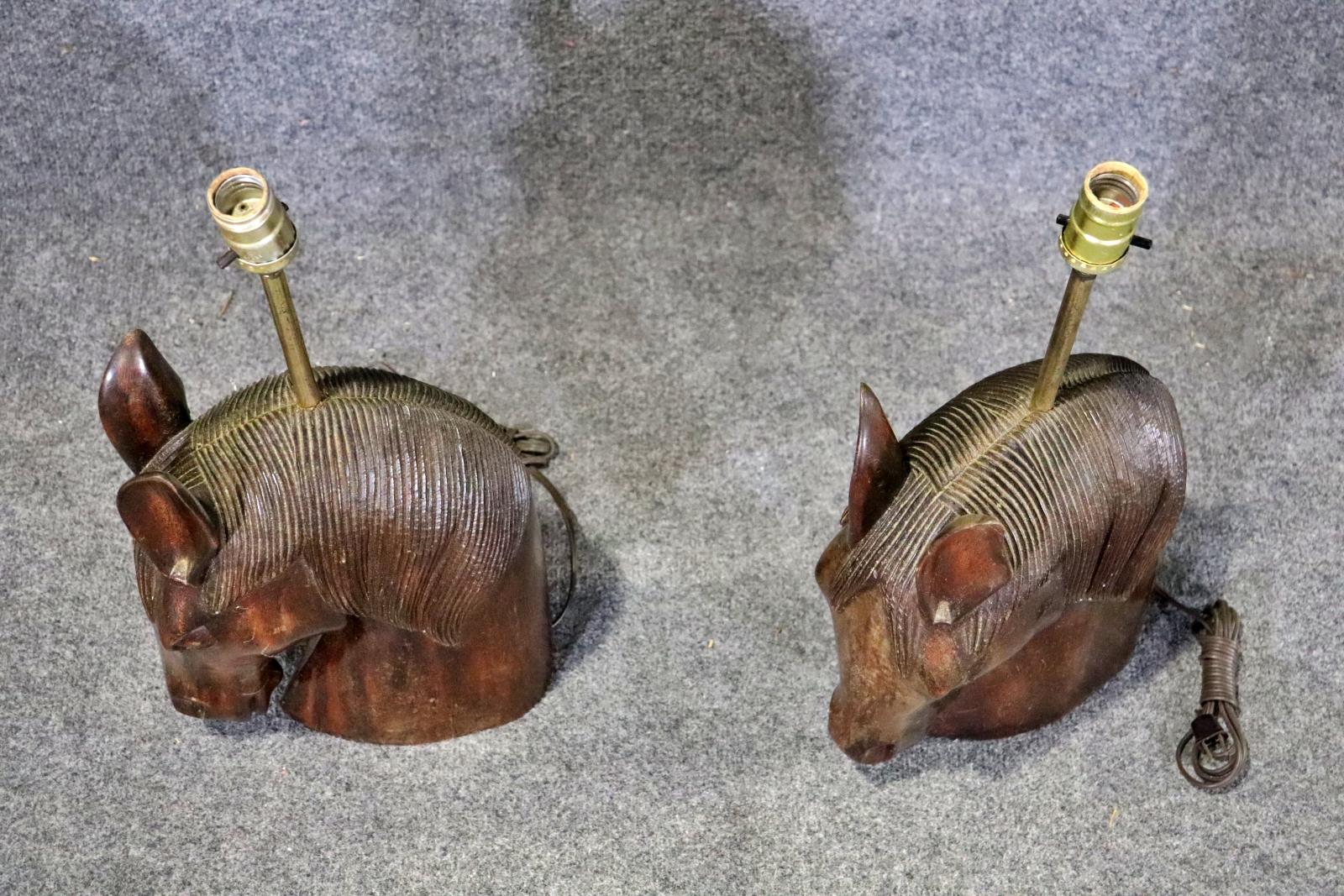 William Billy Haines Carved Horse Lamps For Sale 4