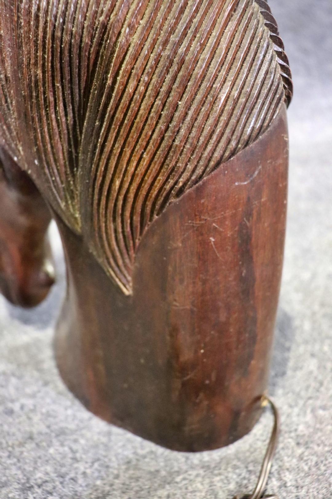 20th Century William Billy Haines Carved Horse Lamps For Sale