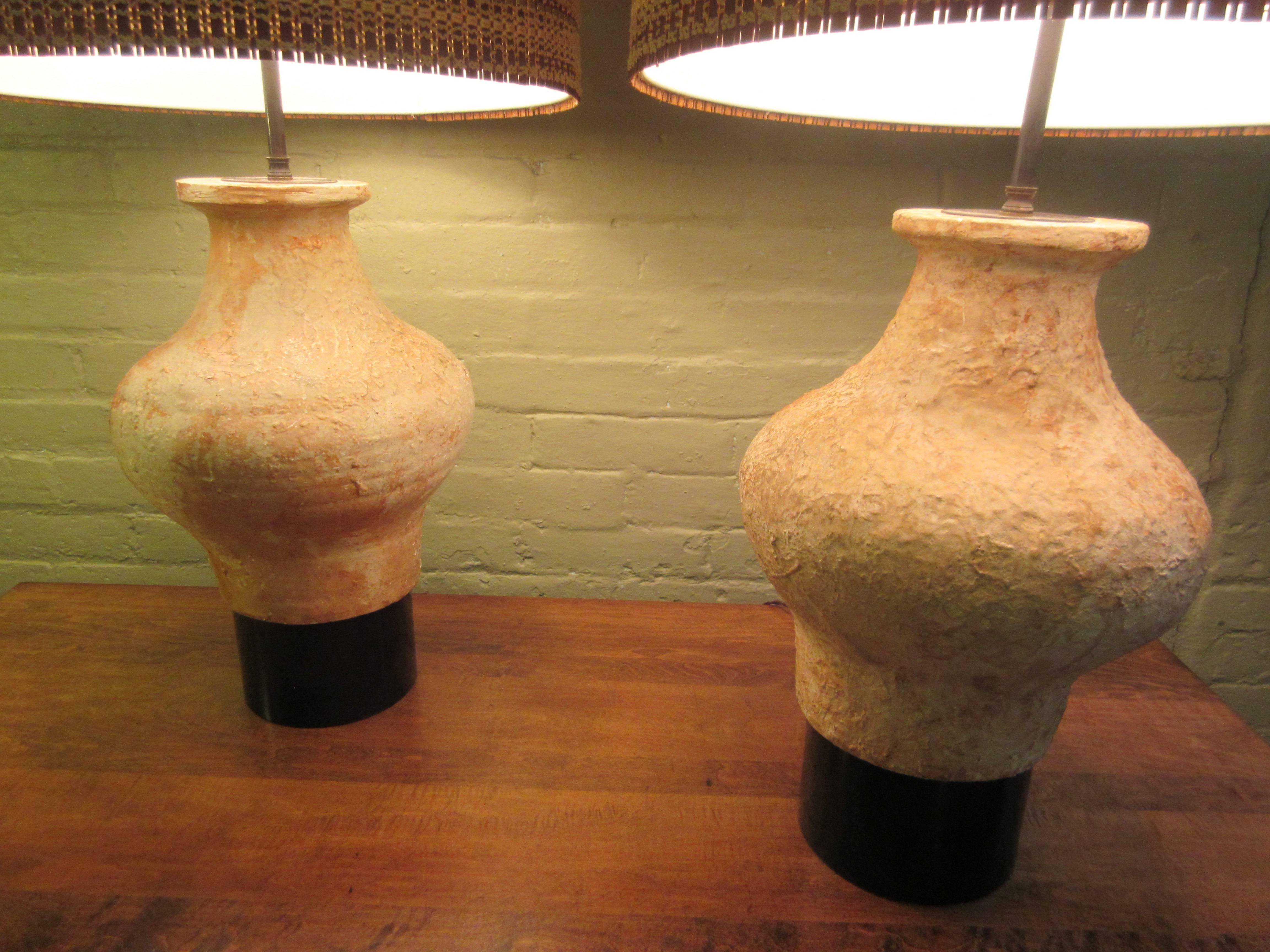 William Billy Haines Etruscan Style Ceramic Lamps from Beverly Hills CA Estate 2