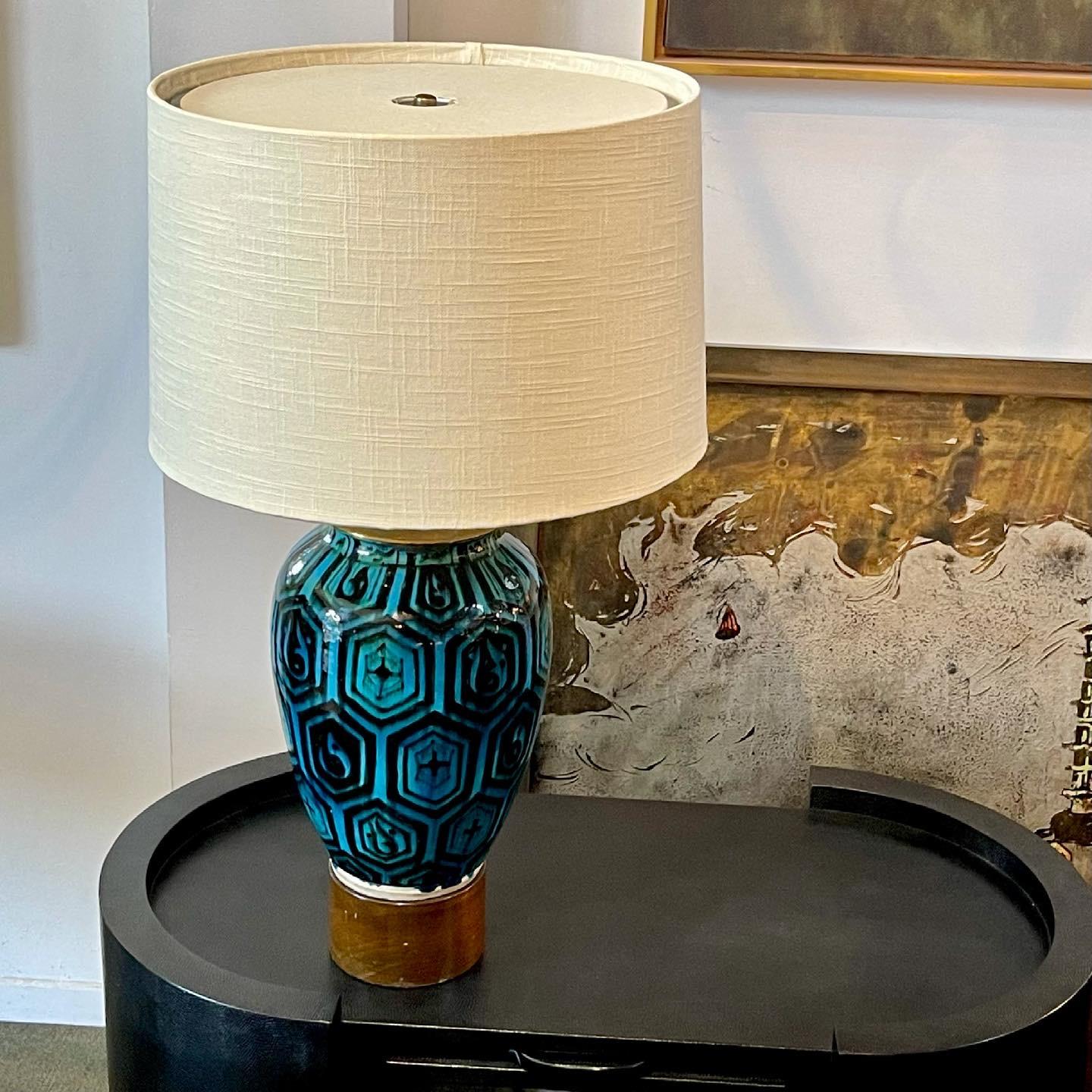 American William Billy Haines Glazed Ceramic Table Lamp