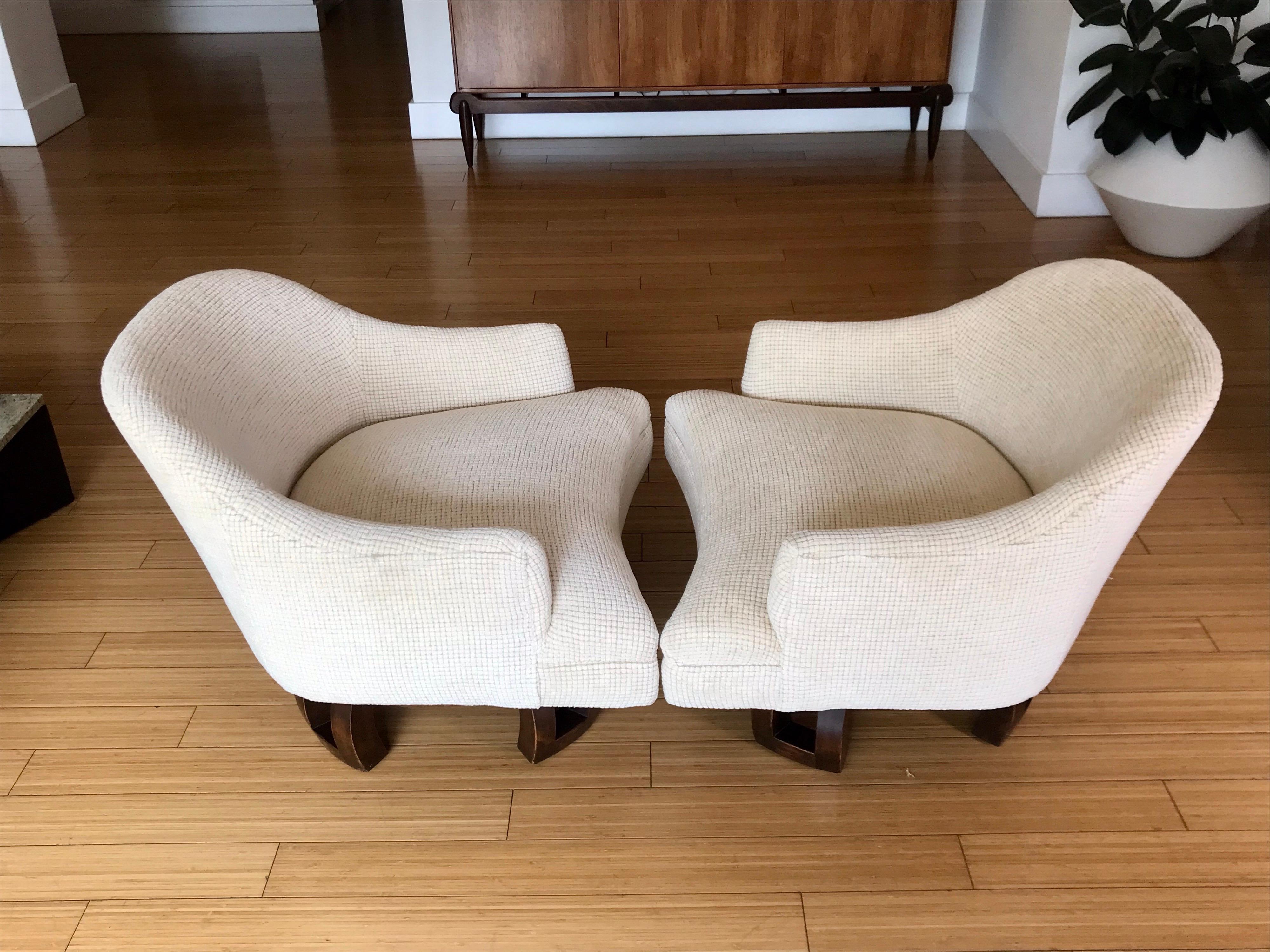 William Billy Haines Pair of Swivel Base Club Chairs 2
