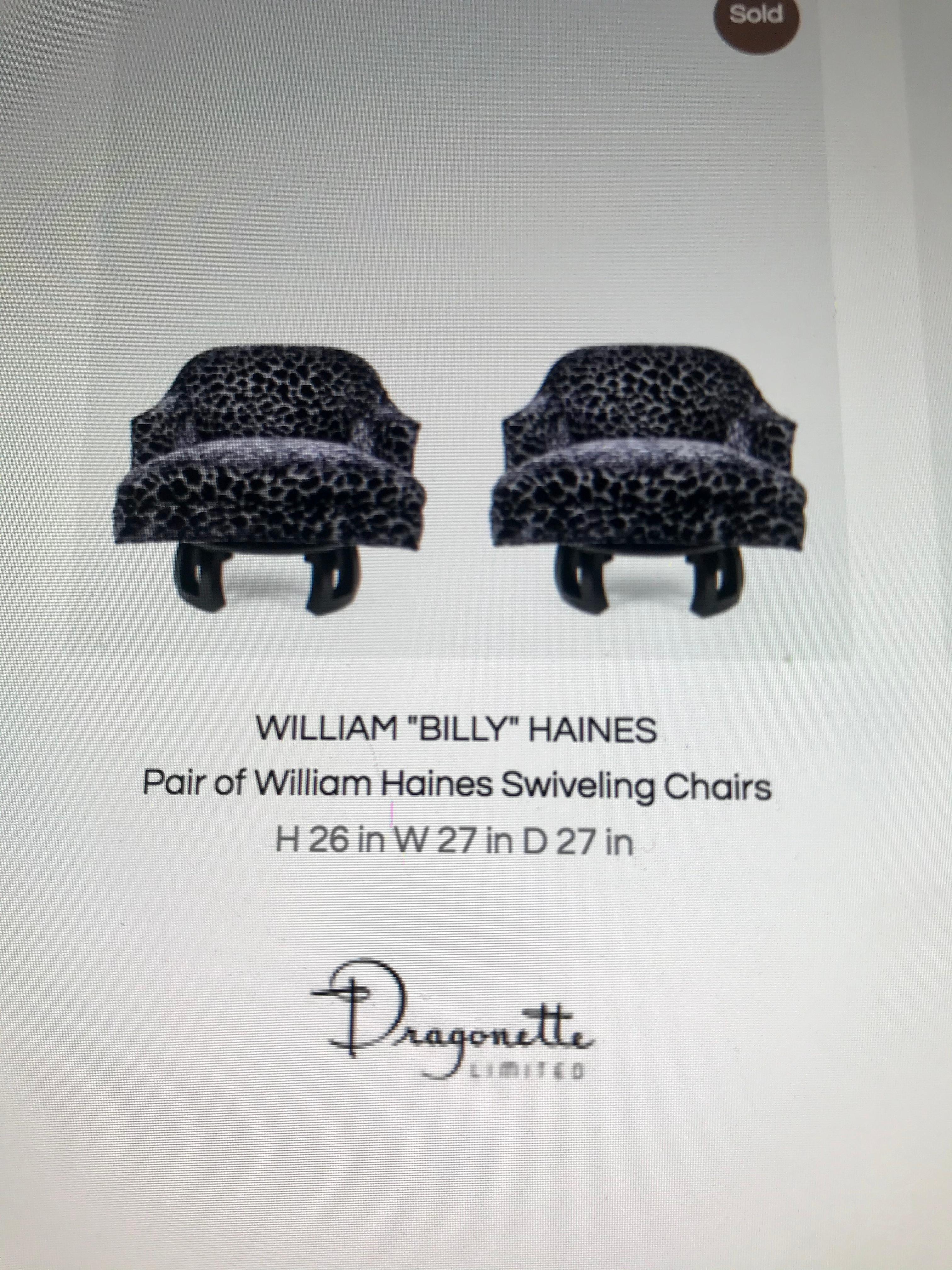William Billy Haines Pair of Swivel Base Club Chairs 7