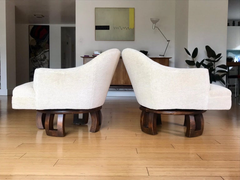 William Billy Haines Pair of Swivel Base Club Chairs at 1stDibs
