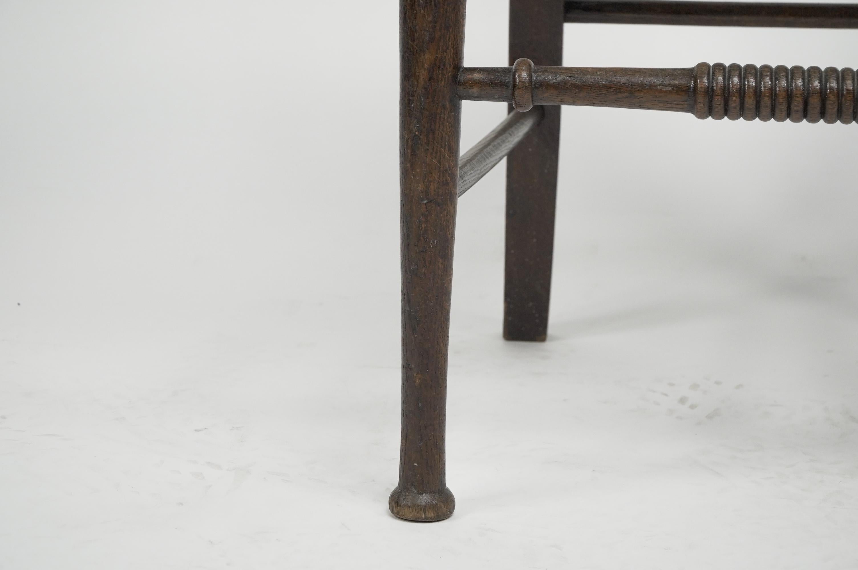 William Birch. Ein gepolsterter Stuhl aus Eiche im Arts and Craft-Stil im Angebot 9