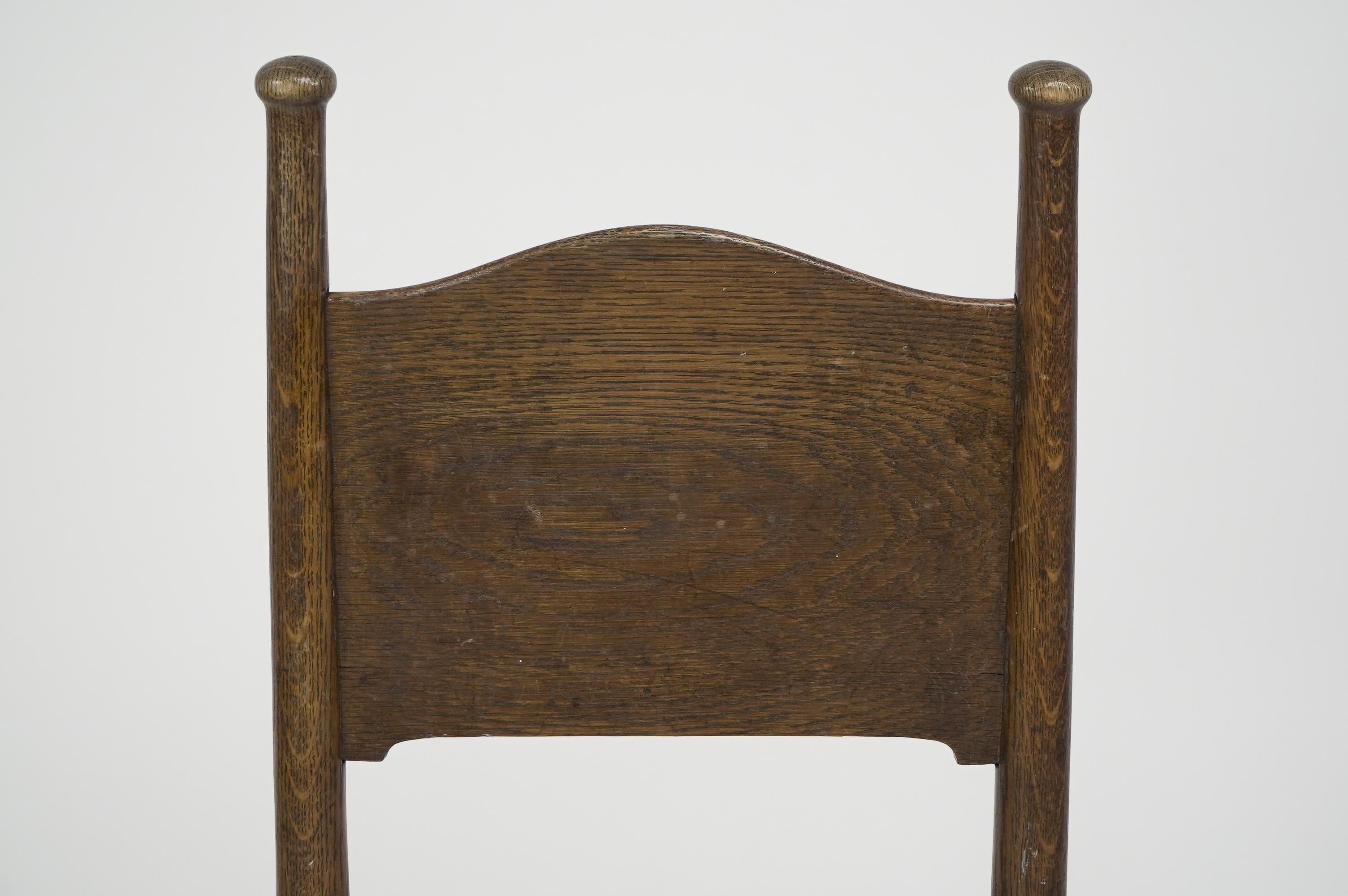 William Birch. Ein gepolsterter Stuhl aus Eiche im Arts and Craft-Stil im Angebot 12