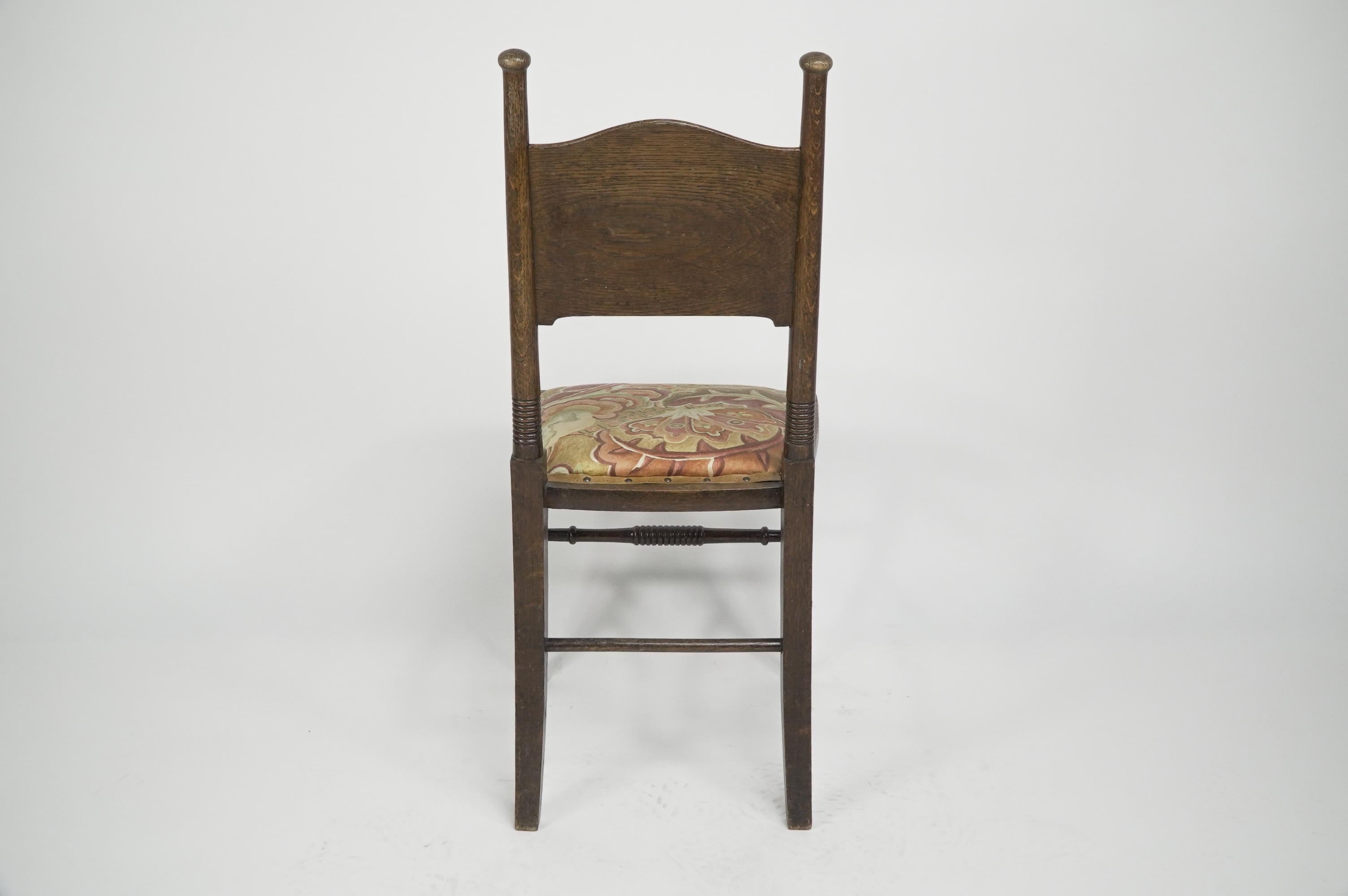 William Birch. Ein gepolsterter Stuhl aus Eiche im Arts and Craft-Stil im Angebot 11
