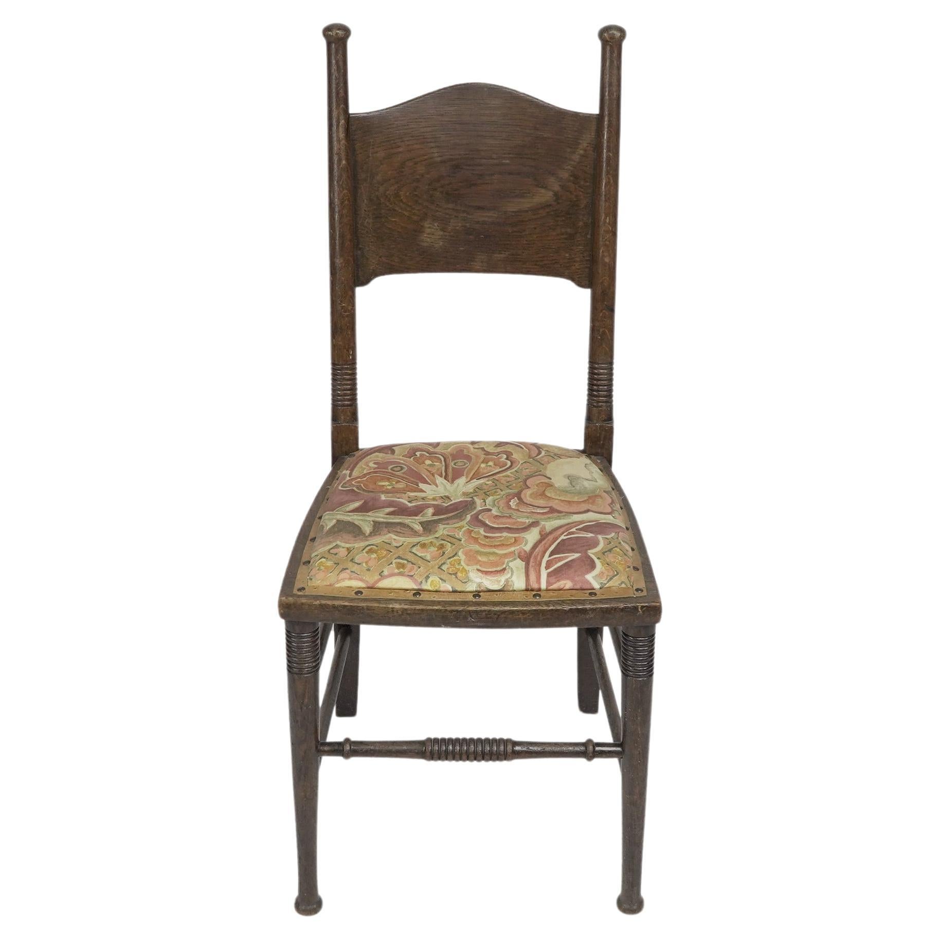 William Birch. Ein gepolsterter Stuhl aus Eiche im Arts and Craft-Stil im Angebot