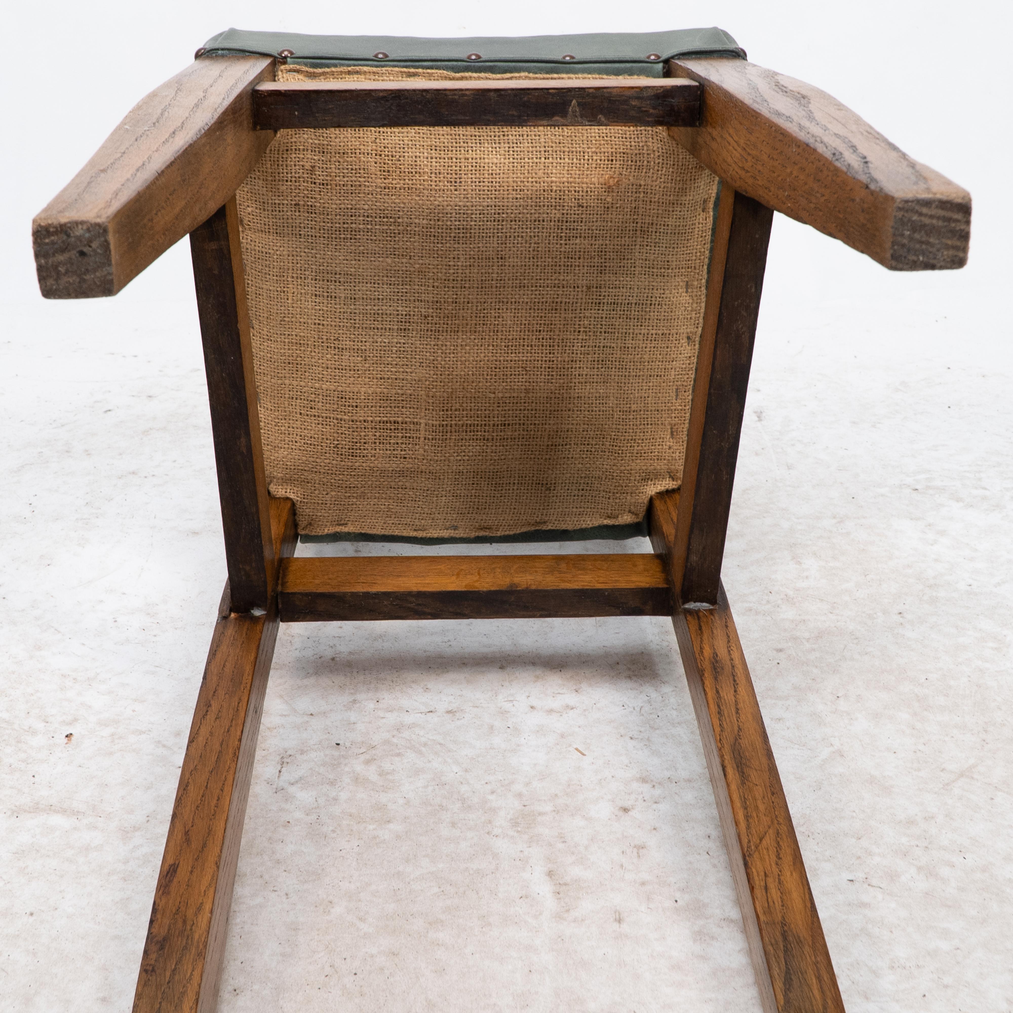 William Birch. An Arts & Crafts high seat music chair with leather seat For Sale 10