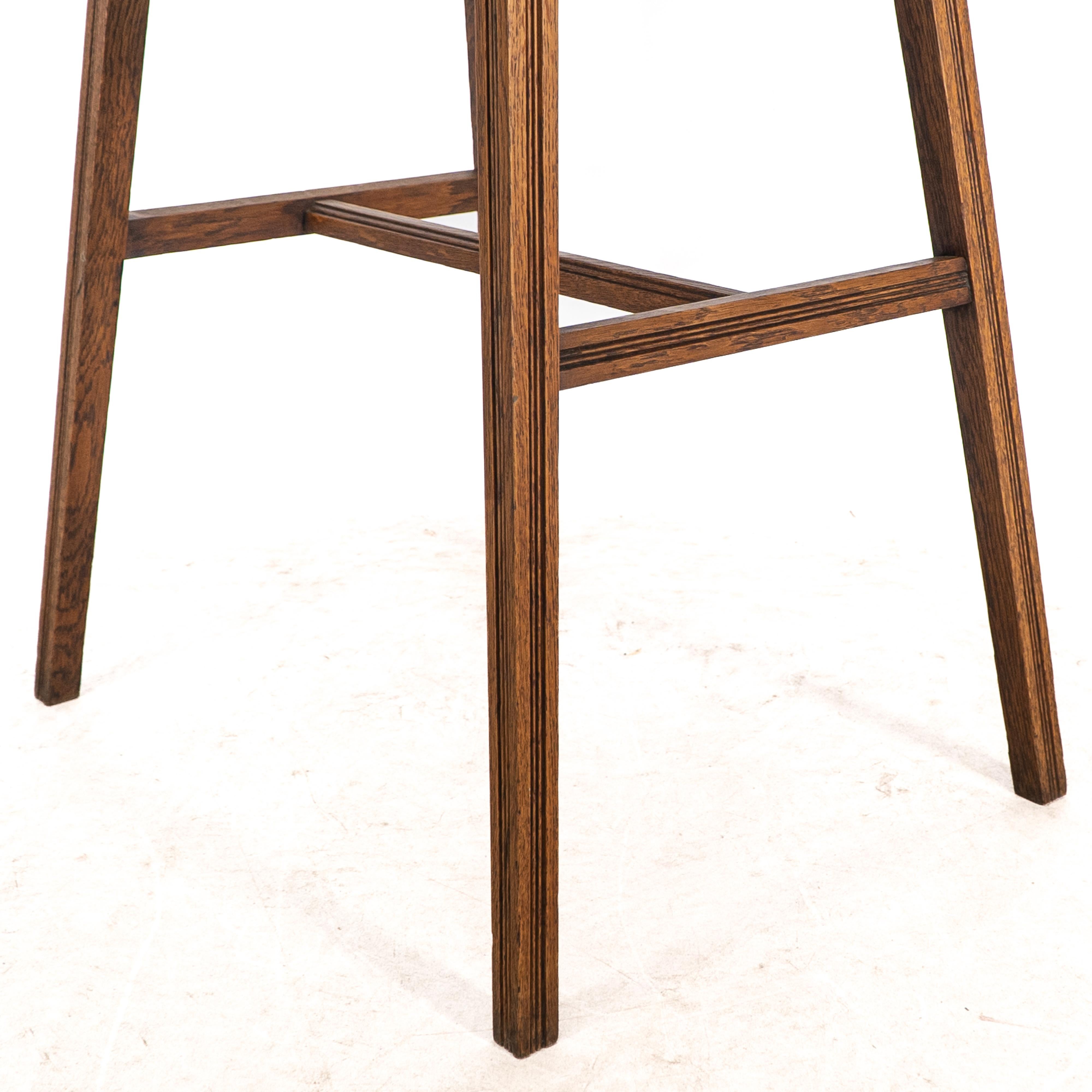 William Birch. Arts & Crafts oak card or game table with a swivel & fold out top For Sale 12