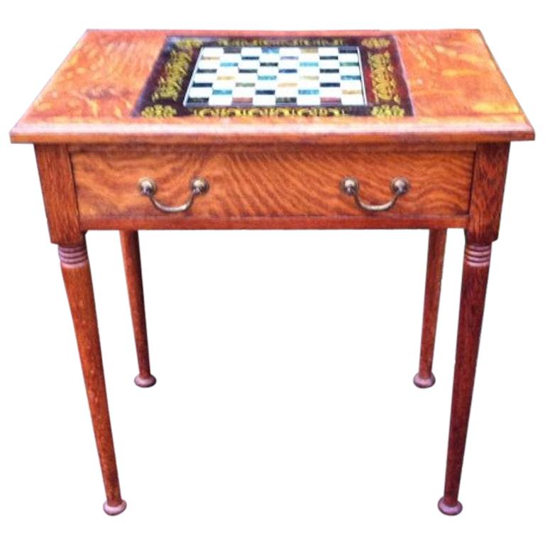 Table d'échecs Arts & Crafts en chêne de bonne qualité de William Birch pour Liberty & Co.