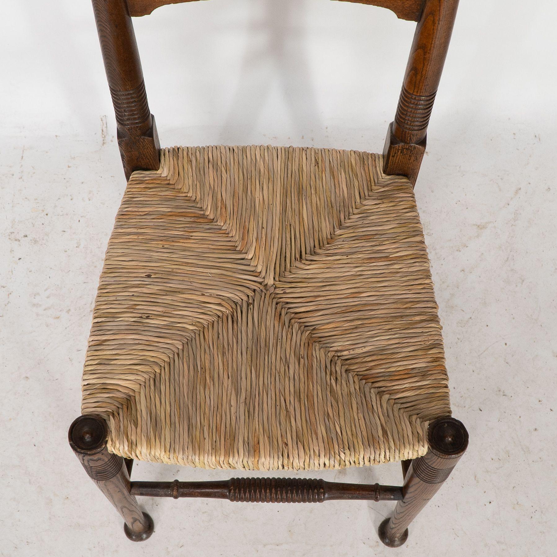 William Birch for Liberty & Co. A pair of Arts & Crafts rush seat oak chairs For Sale 5