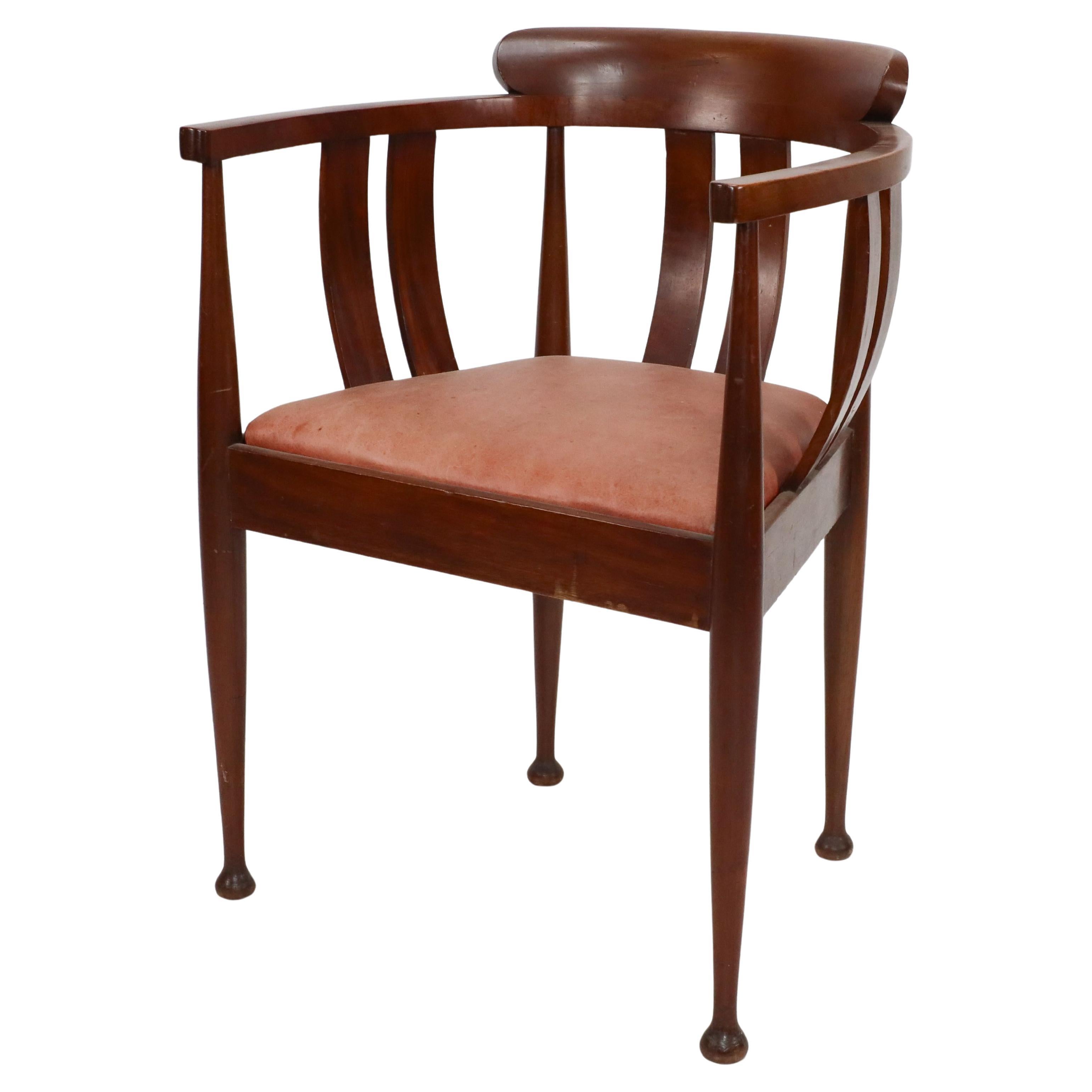 William Birch (probably). An Arts and Crafts walnut armchair