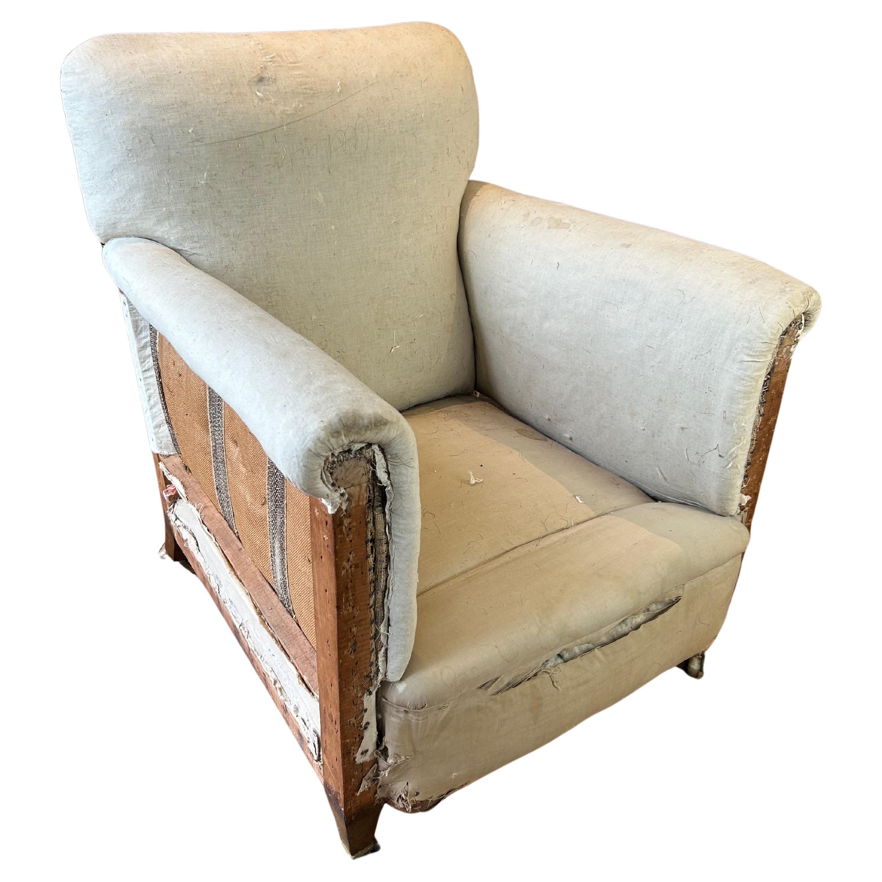 William Birch Stamped Upholstered English Armchair, circa 1890 For Sale