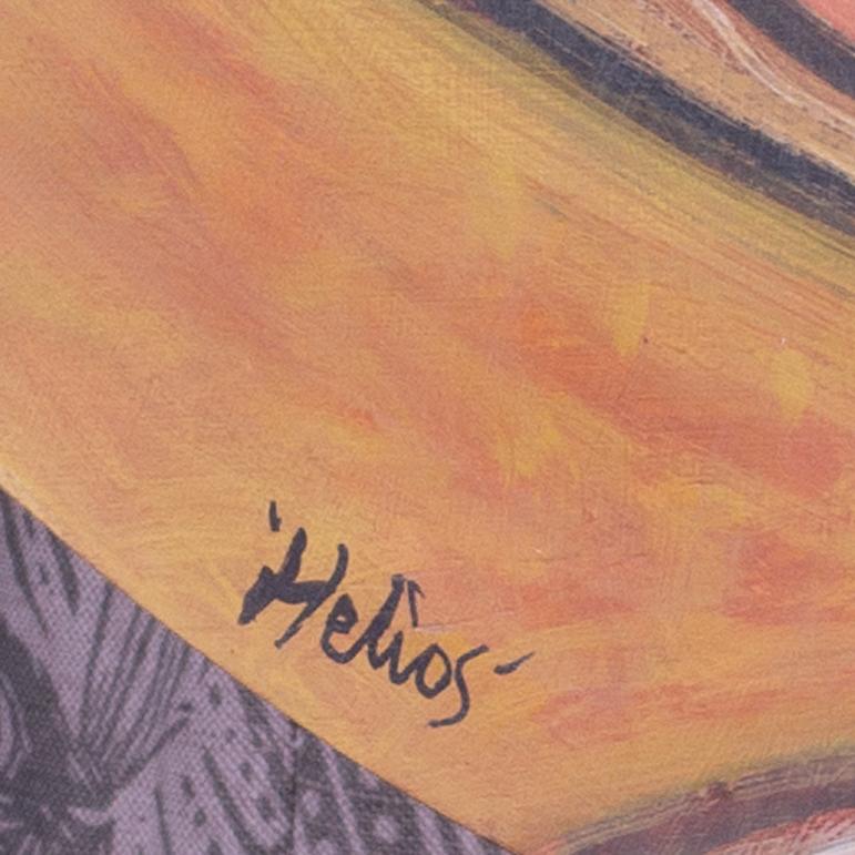 'Helios' by William Black, British, Cornish, oil painting semi-circle, 1970 For Sale 2