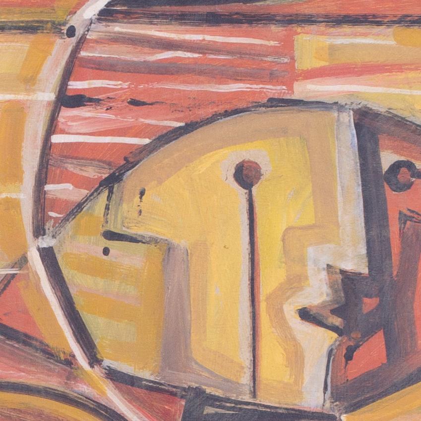'Helios' by William Black, British, Cornish, oil painting semi-circle, 1970 For Sale 3